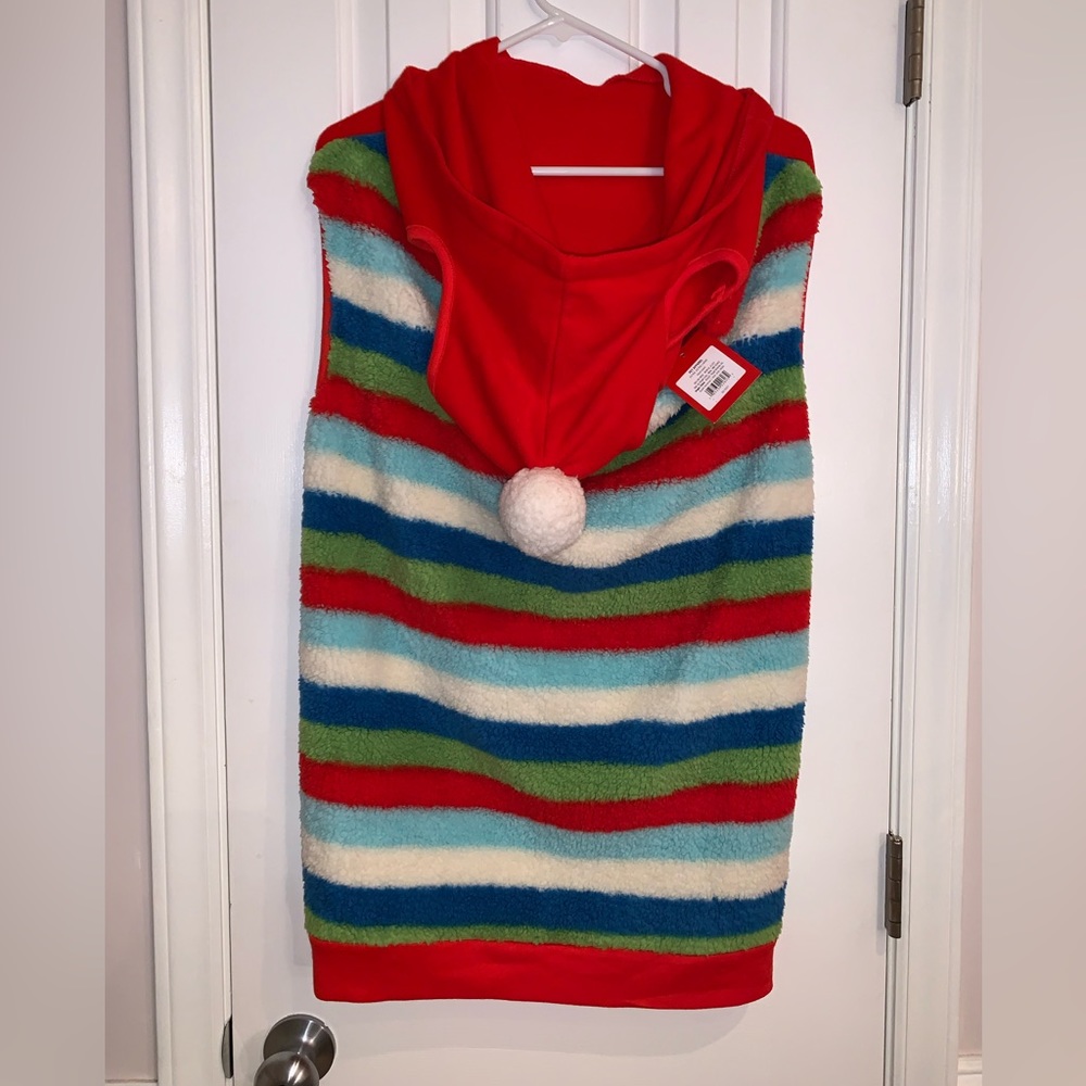 Wondershop Dog Sherpa/Fleece sweater with Santa Hoodie and White PomPom Size XXL - Picture 6 of 14